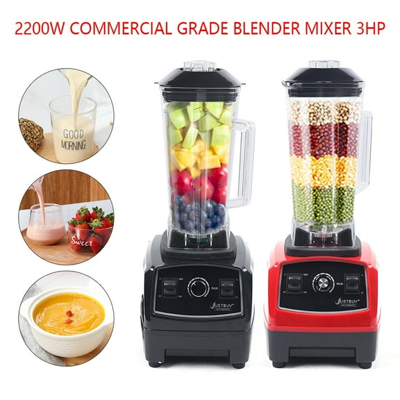 Miumaeov Professional Blender Heavy Duty Blender 2200W High Power Grade Food Processor Ice Smoothies Machine 2L Black