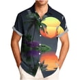 thumbnail image 2 of Cllios Hawaiian Shirts for Men Big and Tall Tropical Graphic Holiday Tops Regular Fit Lapel Collared Short Sleeve T-shirts Oversized Button Down Bowling Shirts S-5XL, 2 of 6
