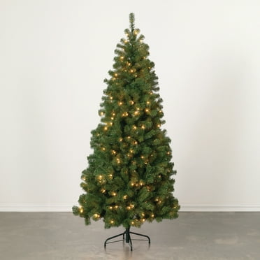 Sullivans Artificial 6.5' Prelit Pine Christmas Tree, Green