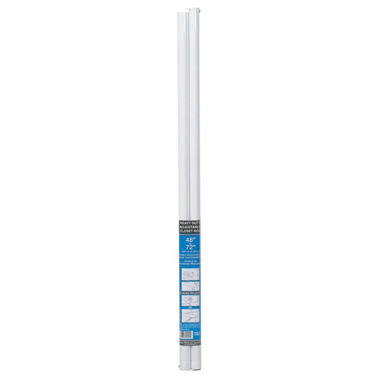 John Sterling Pro 72 L X 1-1/4 in. D Adjustable White Steel Closet Rod John Sterling Pro 72 L X 1-1/4 in. D Adjustable White Steel Closet Rod