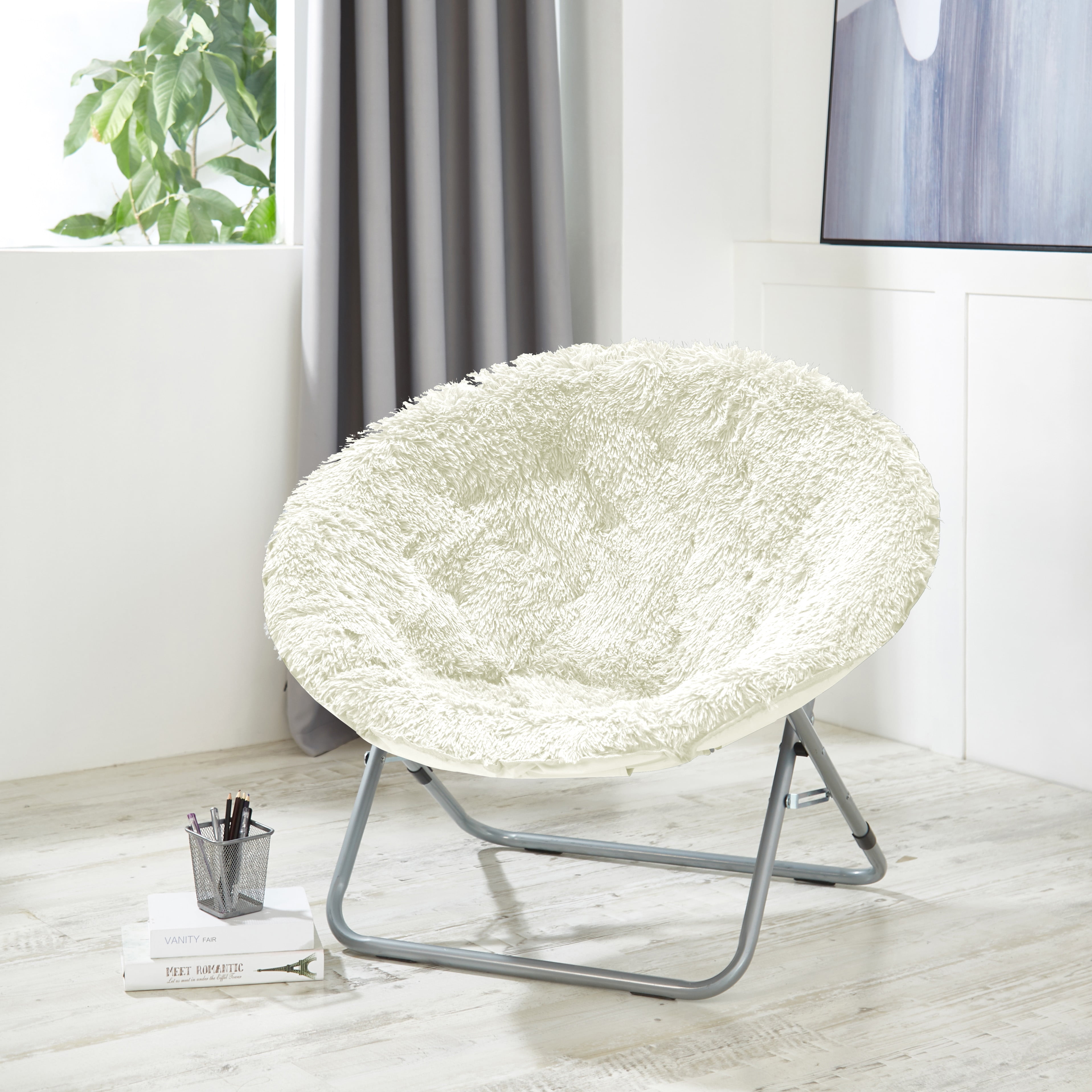 Urban Shop Mongolian Faux Fur Oversized Moon Chair Multiple Colors Walmart Com Walmart Com