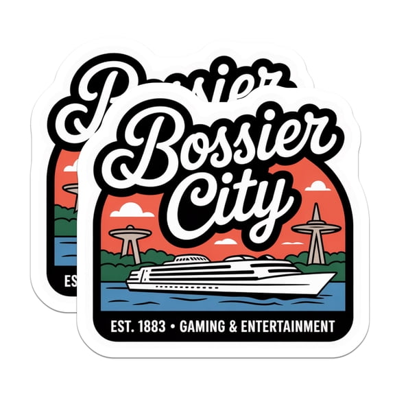 (2 Pack) Bossier City Louisiana Magnets - Riverboat - Gaming Entertainment Souvenir - 5" On Longest Side - Premium Magnet - for Cars, Refrigerators, Toolboxes, Lockers - Made in USA - MAG17342