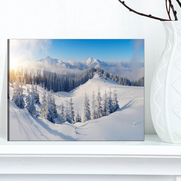 絵画 Winter Mountains Designart Winter Mountains Panorama Canvas Wall Art - Walmart.ca