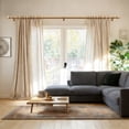 thumbnail image 5 of Yokila 1" Heavy Duty Curtain Rods for Windows 36-88 Inch Adjustable, Farmhouse Single Brown Rod with Decorative Floral Leaf Finials for Living Room Bedroom, 5 of 8