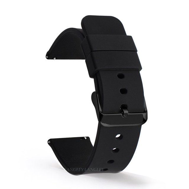 Correa Deportiva De Silicona Suave 12/14/16/18/19/20/21/22/24 Mm Para Hombres Mujeres Reloj Pulsera Universal Quicj De Liberación Hebilla Negra