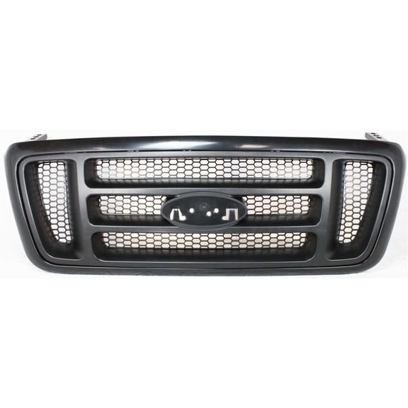 Suitable for Aftermarket Grille for 2004-2008 Ford F-150 STX/FX4 - Durable Plastic, Paintable Frame with Textured Dark Gray H-Bar - FO1200414