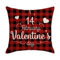 thumbnail image 2 of Cptfadh Red Lettered Plaid Series Valentine's Day Pillow Linen Print Sofa Pillow Lean On Festive Atmosphere 1 Pcs, 2 of 6