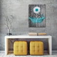 thumbnail image 5 of Bathroom Wall Art Daisy Canvas Pictures Modern Flower Bathtub Artwork Rustic Wood Board Background Contemporary Wall Art Decor Bedroom Living Room Office Home Framed Ready to Hang Blue 12" x 16", 5 of 5