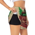 thumbnail image 2 of Bixox Women's Christmas Vintage Red Truck pattern 2 in 1 Running Shorts - Lightweight Athletic Workout Gym Yoga Shorts Liner with Pockets - Medium, 2 of 7