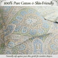 thumbnail image 3 of Cozy Line Home Fashions Tweedia Blue Green Floral Paisley Damask 3 Piece Cotton Quilt Bedding Set, 3 of 8