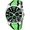 thumbnail image 7 of Black Mens Sport Watches for Men Green Orange Red Blue Bright Colorful Reloj Hombre Cool Unique Analog Stylish Wrist Watch Chronograph for Running Training Stopwatch, 7 of 7