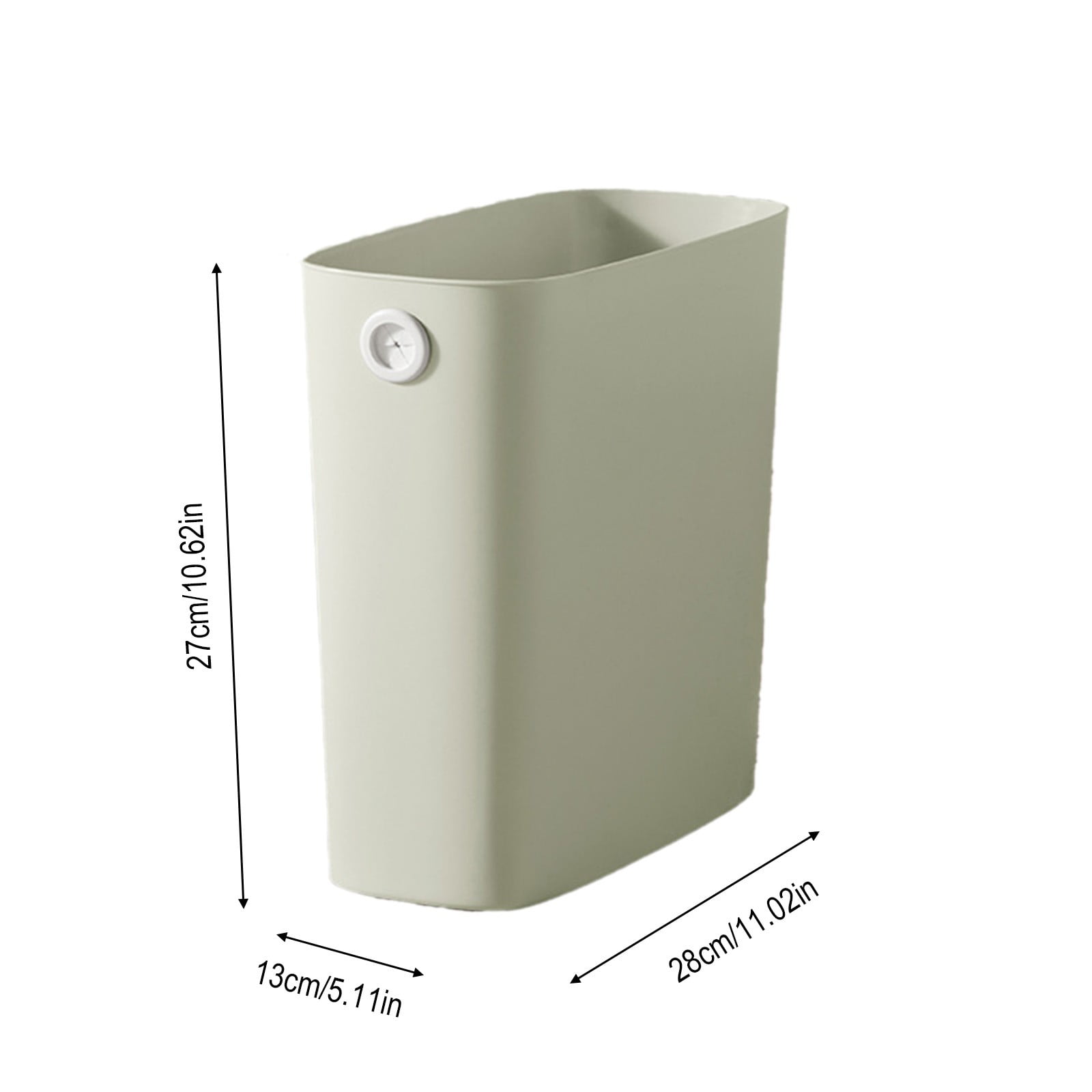 YJYGSQ Step-Free Detachable Trash Can 4 Gallon - Slim Space Saving Bathroom/Office Bin with Pressure Ring Seal | Odor-Controlling Narrow Design for Under Sink & Cabinet