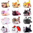 thumbnail image 1 of Muñeco de peluche Meows Aphmau, Coca-Cola, patatas fritas, hamburguesas, pan, sándwiches, comida, gato de peluche, almohada para dormir, regalos de Navidad para niños, gato gris y blanco, 1 of 2