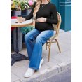thumbnail image 4 of Weardear 3 Pack Maternity Shirts Ruched Side Long Sleeve Pregnancy Basic T-Shirt Casual Round Neck Pregnant Tops, 4 of 6