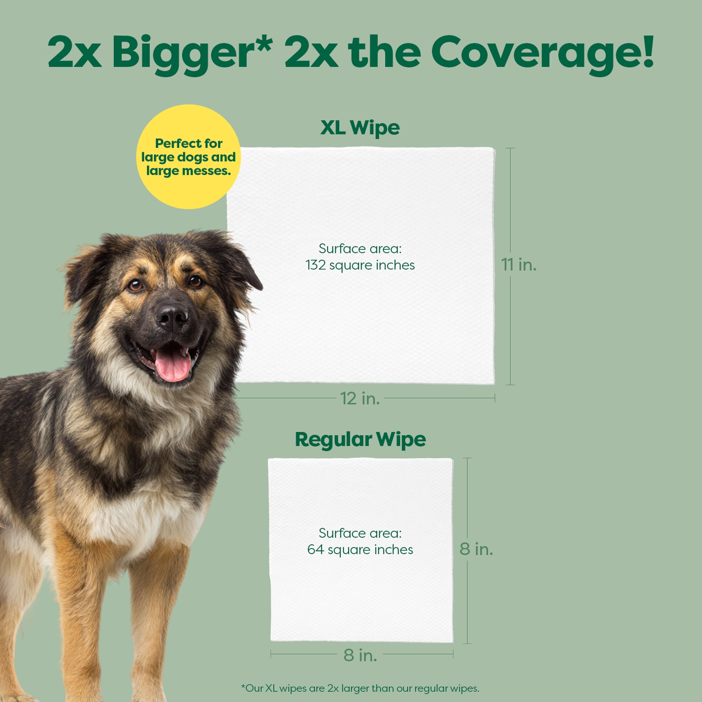 Earth Rated XL Dog Grooming Wipes, Unscented, 50 Count