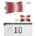 thumbnail image 3 of Pack of 2 Outdoor Lumbar Pillow Covers 11x16 Inch, Red Vertical Striped Waterproof Throw Pillow Covers Set, Farmhouse Minimalist Abstract Lines Decorative Cushion Cases for Patio Porch Car, 3 of 7
