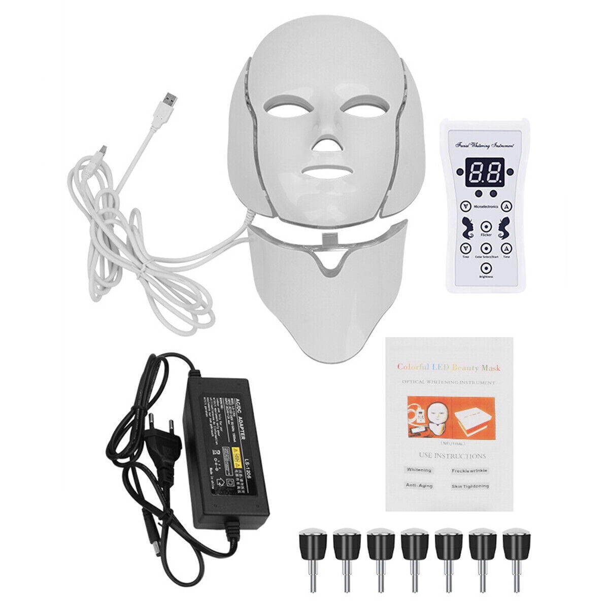 7 Color LED Mask Photon Light Skin Rejuvenation Therapy Facial Skin