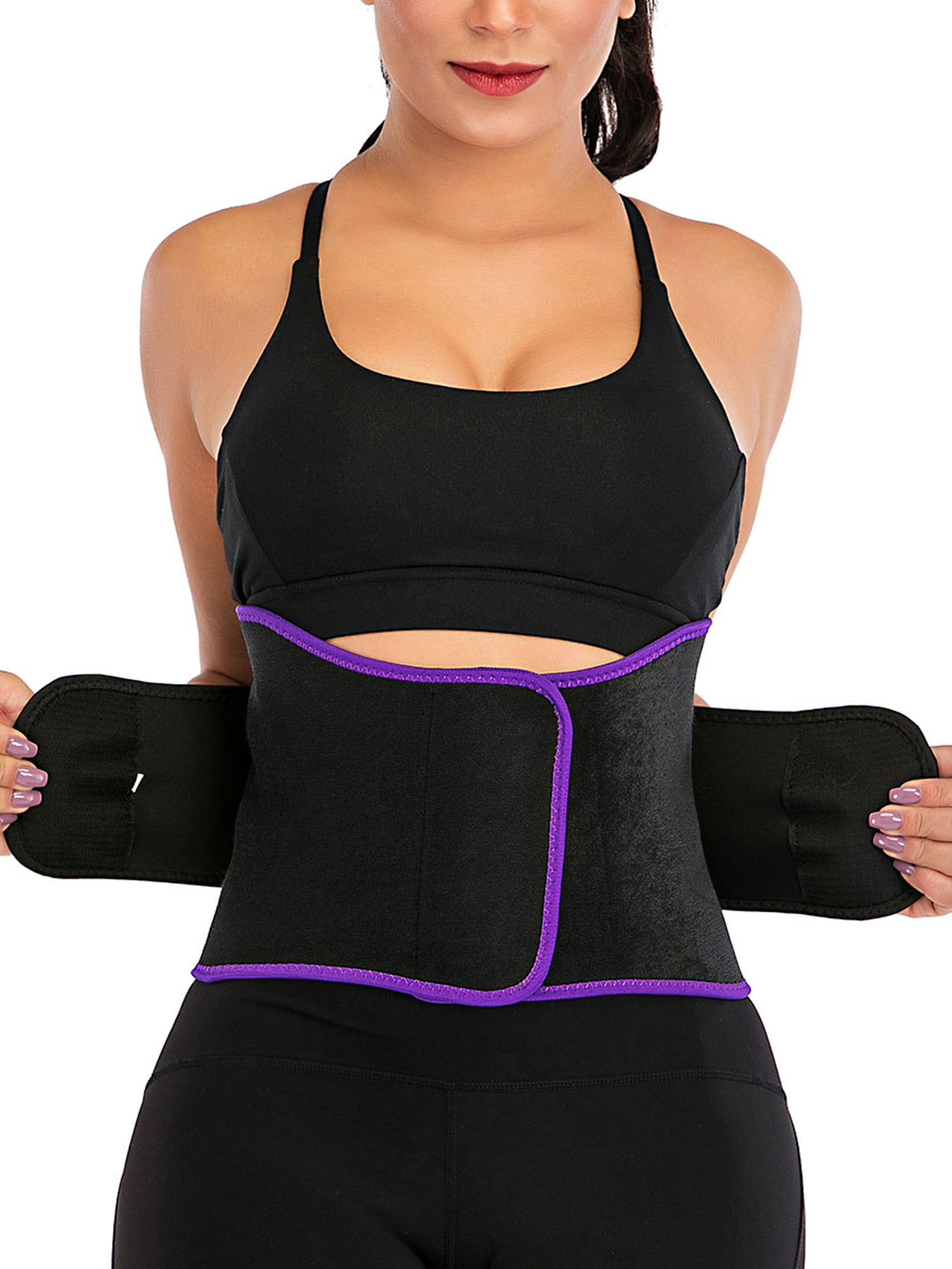SHCKE Waist Trimmer Belt Sweat Wrap Tummy Toner Low Back Support Abdominal  Trainer 