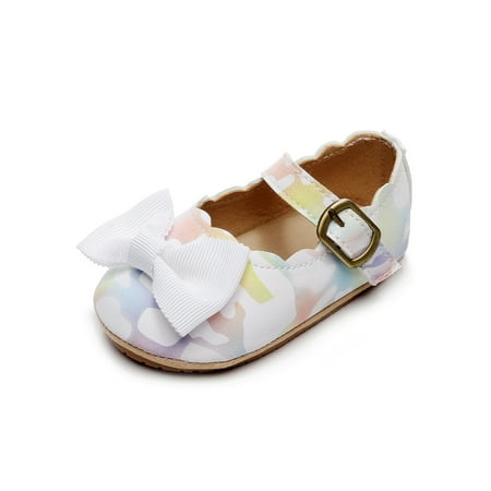 

Eloshman Infant Flats Comfort Dress Shoes Prewalker Mary Jane Wedding Fashion First Walking Princess Shoe Breathable White 5C