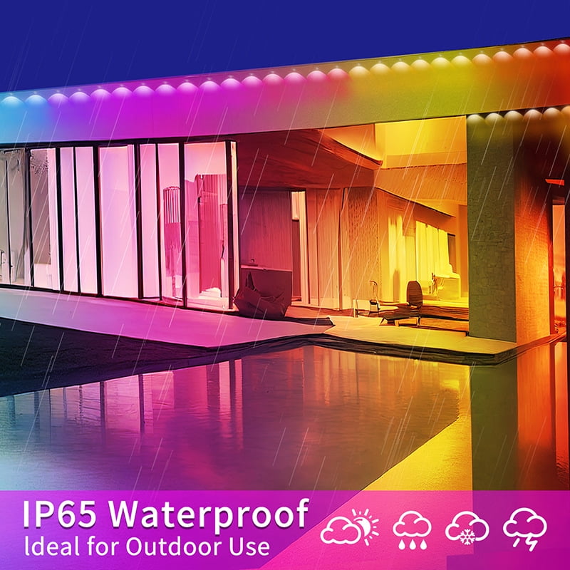 200FT Permanent Outdoor RGB Lights,Waterproof Smart LED Eaves Lights with App/Remote Control,for Christmas and All Holiday Decor,Daily and Accent Lighting,House Roof and Garden Lighting Brand: SINLEY