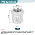 thumbnail image 2 of Uxcell 5Pack 3/8" Male to 1/4" Female NPT 304 Stainless Steel Reducer Hex Bushing, 2 of 6