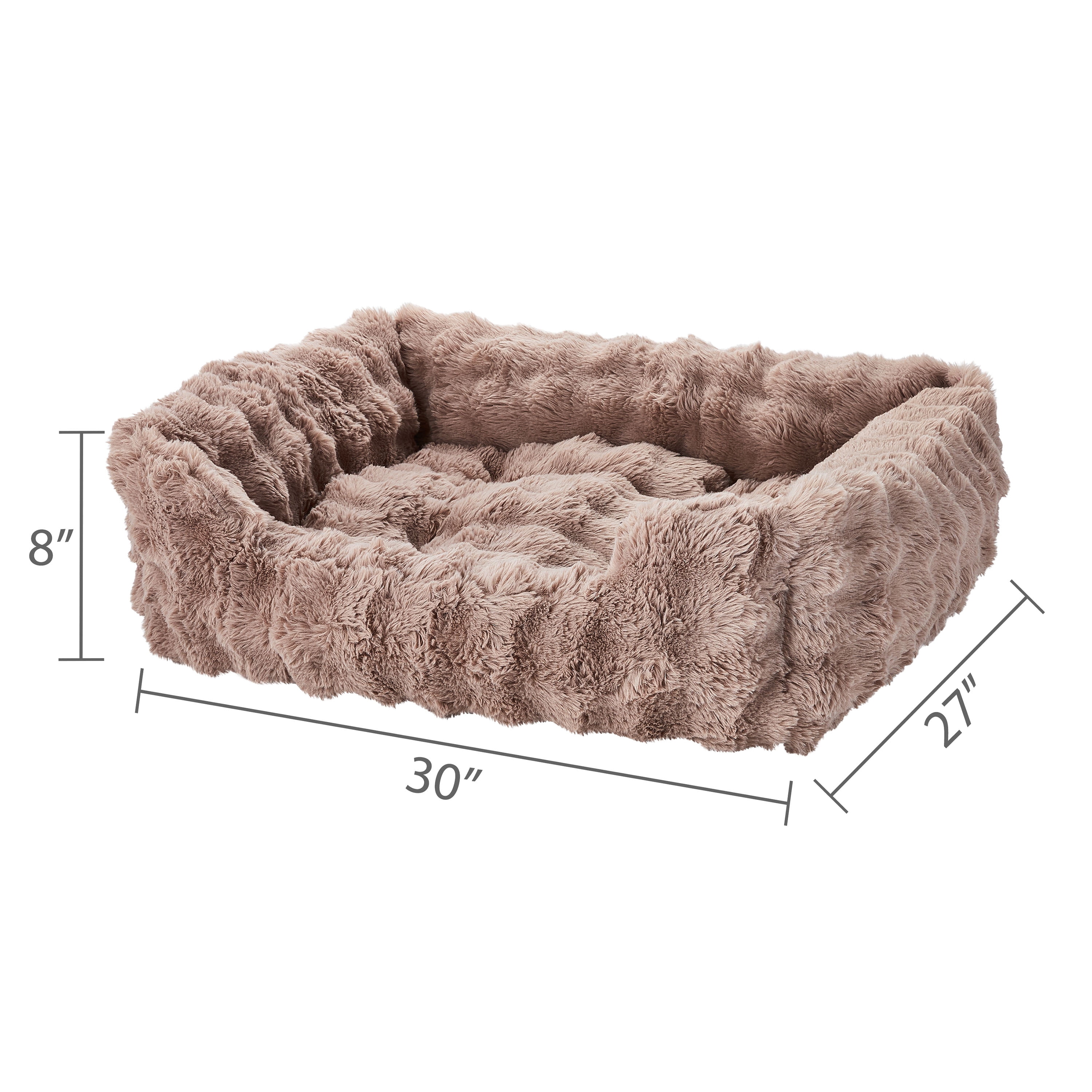 Vibrant Life Large Bubble Faux Fur Orthopedic Cuddler Pet Bed, Tan, 30" x 27"