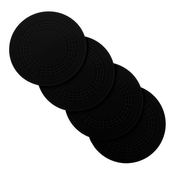 Stayput non-slip placemat, circular pad, 5.5", black, set of 4