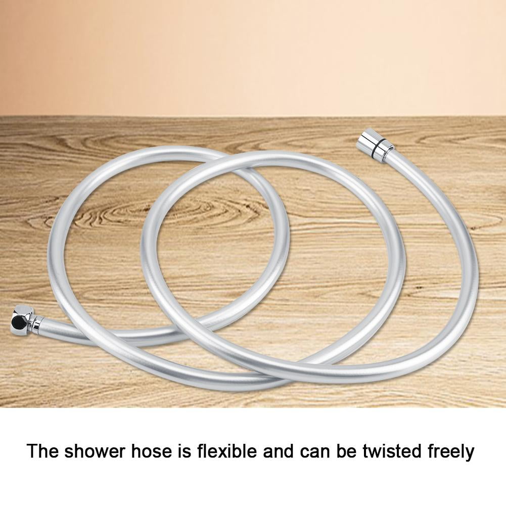 Tebru Shower Hose Pipe,2M Flexible PVC Shower Hose Pipe Water Shower Head Connector Bathroom