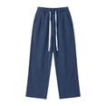 thumbnail image 5 of Hueook Straight Leg Jeans for Women Drawstring Elastic Waist Denim Pants with Pockets Casual M, 5 of 5