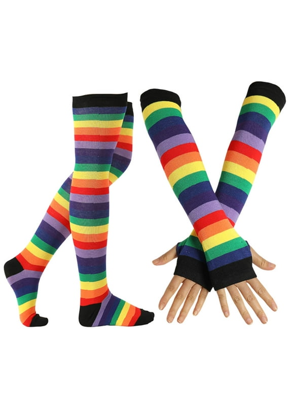 Thigh High Rainbow Socks