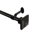 thumbnail image 2 of Threadmade Florence Single Curtain Rod with Stacked Square Finial, Antique Black - 48"W x 86"L, 2 of 9