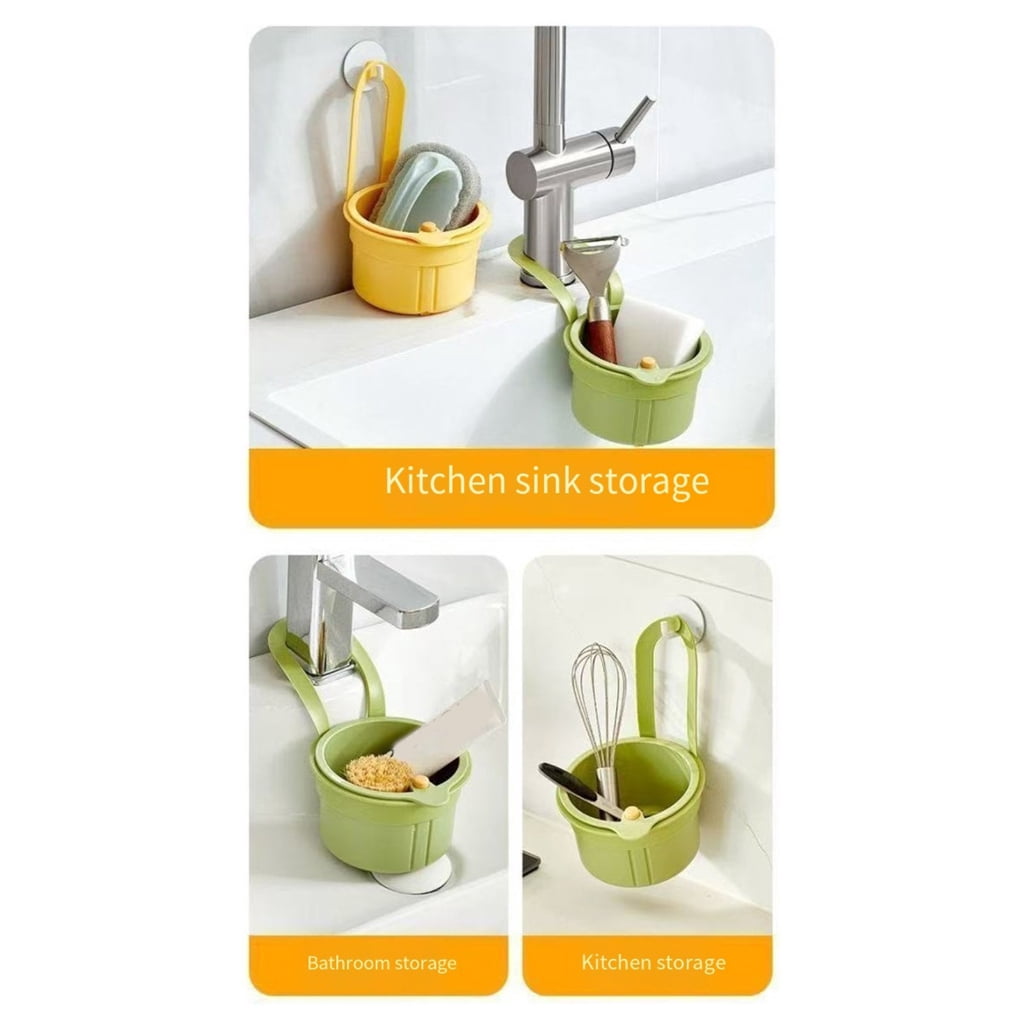 Small Sink Organizers Dish Drying Rack Strong Plastic Basket for Food Scraps