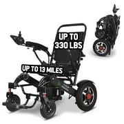Culver Mobility Electric Power Wheelchair 500W  Scooter Fold Lightweight Folding Safe Electric Wheelchair Motorized FDA Approved Aviation Travel (Free Wheelchair RAMP Gift) (BLACK-19 inc)