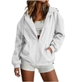 thumbnail image 2 of Juesizh Womens Rain Jacket Zip up Waterproof Coat Comfy Casual Zip up Jackets with Pockets, S-2XL, 2 of 9