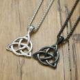thumbnail image 4 of Vnox Triquetra Necklace, Black Stainless Steel Celtic Knot Necklace for Men with 24" Rolo Chain, 4 of 7
