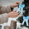 thumbnail image 4 of OEFNTAC Christmas Hand Made Ribbon Bow Dovetail Design for Tree Decoration Polyester Material 3.9x2.5in 10Pack Xmas Tree, 4 of 6