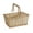 Natural, variant on Household Essentials Woven Market Basket, Handwoven Willow Weave, Stylish Handles with Durable Metal Anchors, Classic and Versatile, Attractive, Spacious, Lightweight, Brown Stain