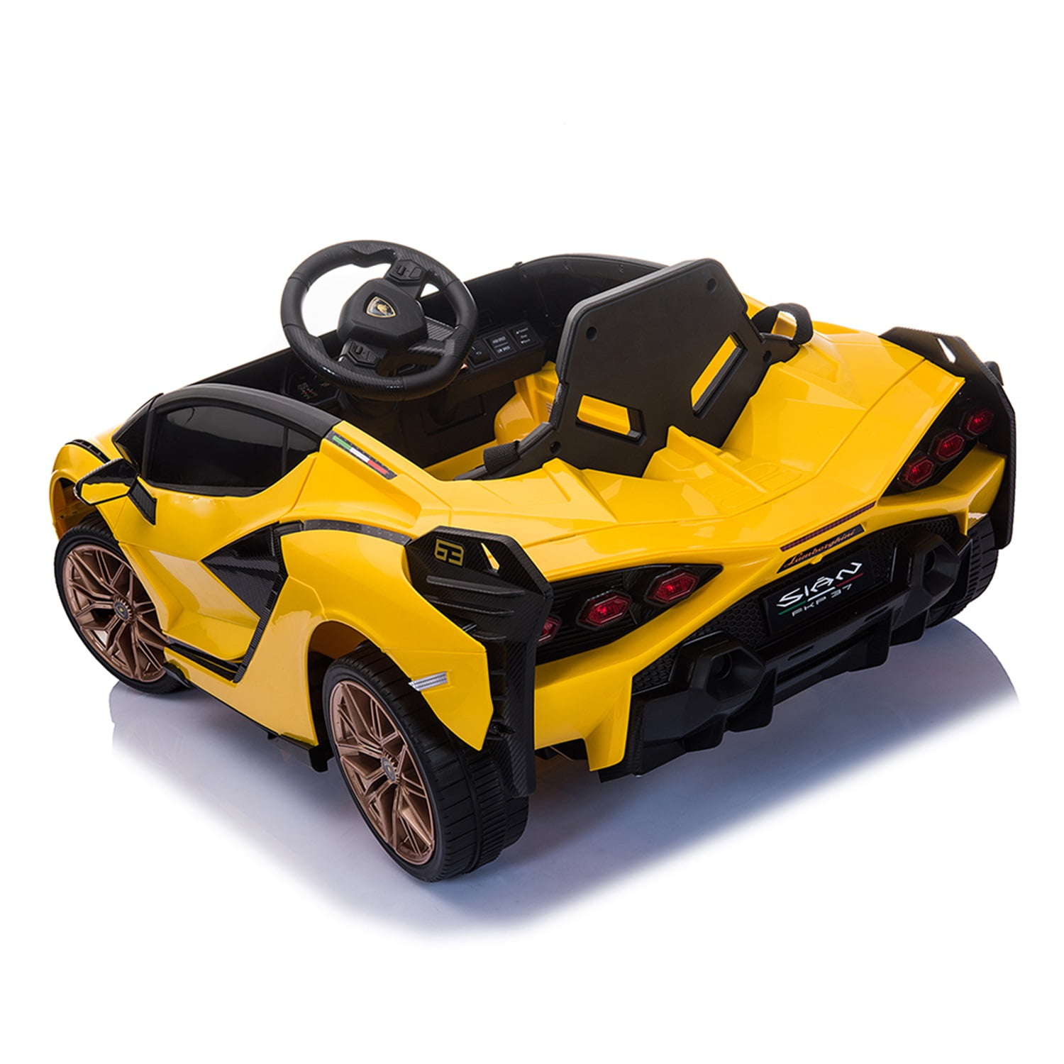 CIPACHO 12V Kids Ride On Sports Car, Electric Toy Car Truck with 2.4GHZ Remote Control, Battery-powered Cars for Kids, Yellow