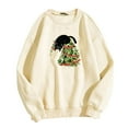 thumbnail image 3 of WEAIXIMIUNG Sweatshirts Courts pour Femmes Ensemble Motif Lumières Arbre de Noël Chat Col Rond Manches Longues Hoodie pour Femmes Décontracté Vacances, 3 of 3