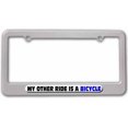 thumbnail image 1 of My Other Ride Is A Bicycle License Plate Tag Frame, Multiple Colors, 1 of 1