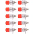 thumbnail image 4 of Poste de enlace de terminal de 30Vac‑60Vdc, 10 piezas Conector tipo banana de terminal de alimentación Tornillo de cobre de 4 mm/0,2 pulg. Material de aleación de zinc transparente Poste(Rojo), 4 of 8