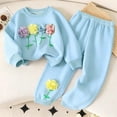 thumbnail image 5 of KPOPLK Toddler Girls Sweatshirt and Pants Set 2T 3T 4T 5T 6T 7T Flower Embroided Long Sleeve Top Jogger Pants 2 Piece Outfit,Size 6-7Years, 5 of 8