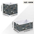 thumbnail image 2 of Foldable Fabric Storage Bin Home Cubes Clothing Organizer Bins Large Collapsible Box Basket for Home Organizer Brown-blue Butterfly Pattern, 2 of 7