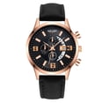 thumbnail image 1 of Reloj de cuarzo para hombre, relojes para hombre YOLAKO Reloj analógico de acero inoxidable con correa de cuero y cuarzo de moda informal para hombre, 1 of 3