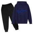 thumbnail image 3 of Kids Boys Girls Active Sweatsuit 2PC Long Sleeve Navy Tracksuit Hoodie and Jogger Pants Fall Clothes Girls' Clothing Sets 5-6 Years, 3 of 3