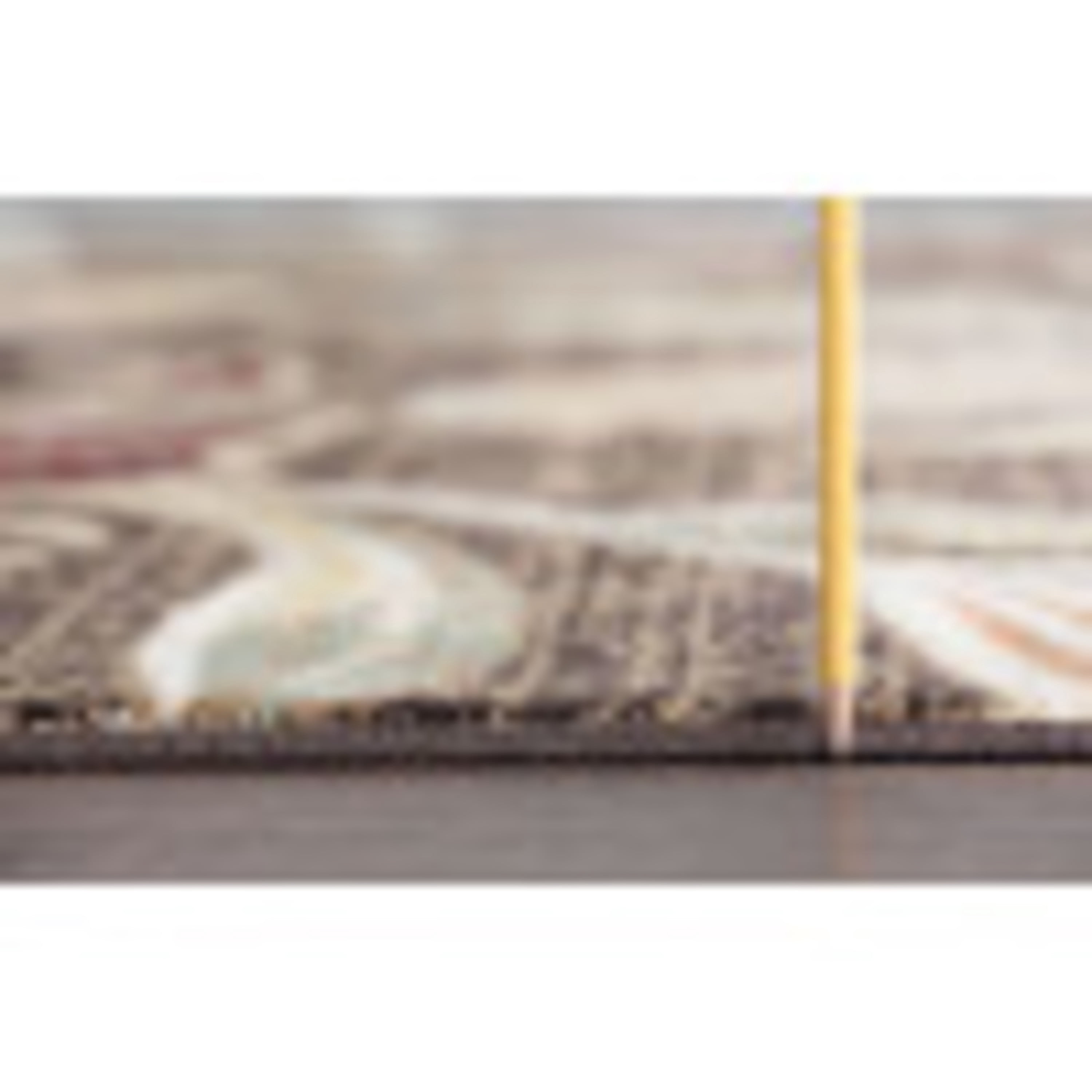 Transitional 5x8 Area Rug (5'3'' x 7'3'') Floral Brown, Red Living Room Easy to Clean
