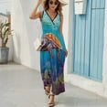 thumbnail image 5 of Nautical Green Sea Turtles Sleeveless Dress Female Clothing Dress Women Summer 2025 Dress, 5 of 6