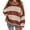 Apricot, variant on Women's Oversized Crewneck Knit Sweater Striped Pullover,Yellow,L