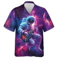 thumbnail image 5 of Camisas hawaianas con estampado 3D de astronauta para hombre, camisas con solapa de astronauta, camisetas holgadas con botones para la calle, mangas cortas, estilo hawaiano, 5 of 5