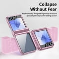 thumbnail image 7 of ELEHOLD for Samsung Galaxy Z Flip 5 Case, Slim Plating PC Transparent Hinge Protection Crystal Clear Case with Integrated Screen Protector for for Samsung Galaxy Z Flip 5,Pink, 7 of 7